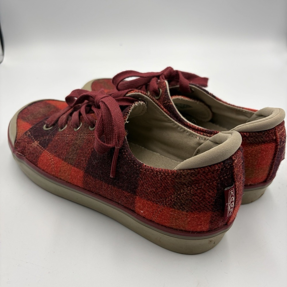 Keen Coronado Shoes Womens Size 7.5 Red Plaid Wool Lace Up Casual Sneakers - Picture 5 of 9